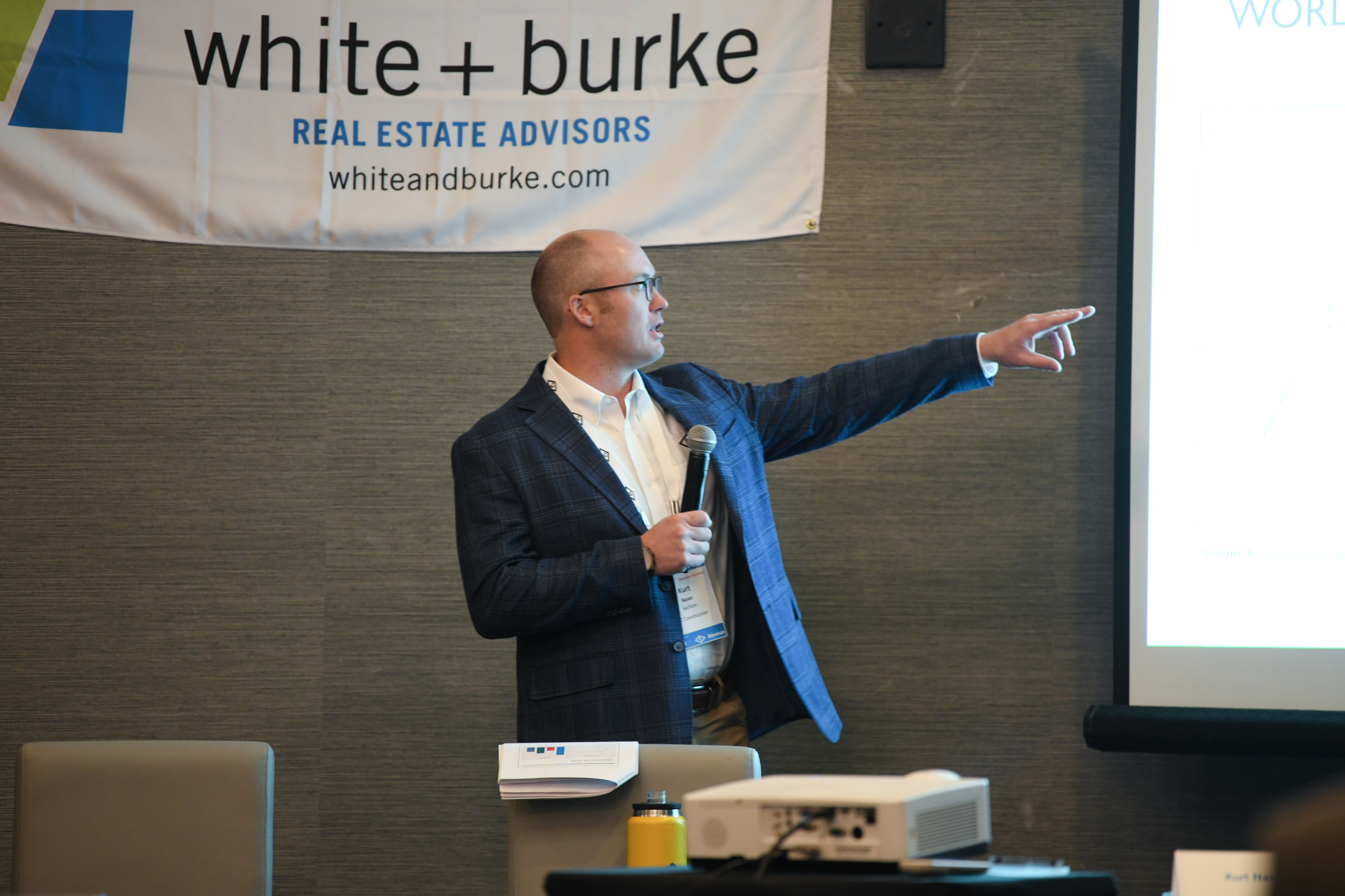 Kurt Naser of PC Construction speaking about tariffs and construction impacts at the Vermont Development Conference.